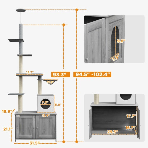 Cat Tower With Litter Box Enclosure