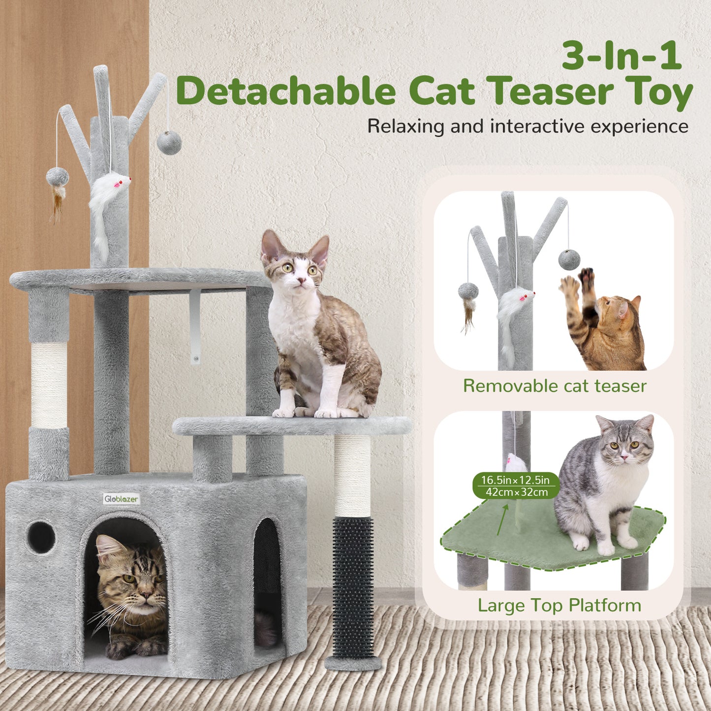 Modern Cat Climbing Frame Light Gray