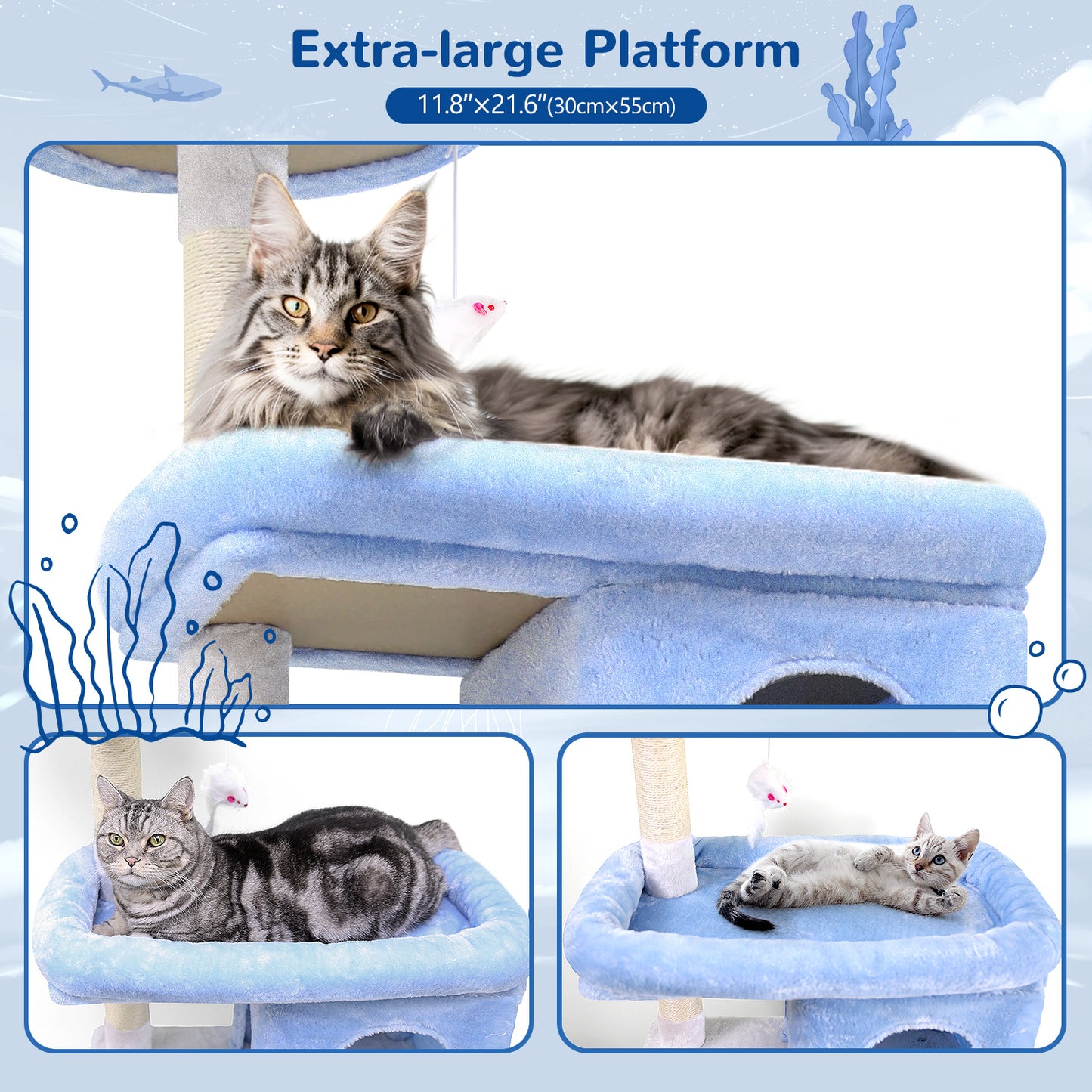 Marine Blue Cat Climbing Frame