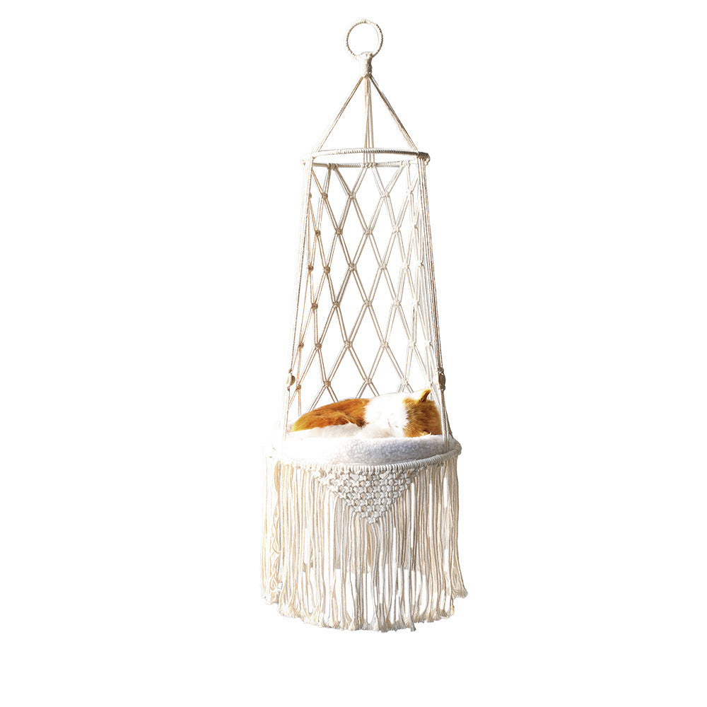 Macrame Hanging Cat Hammock